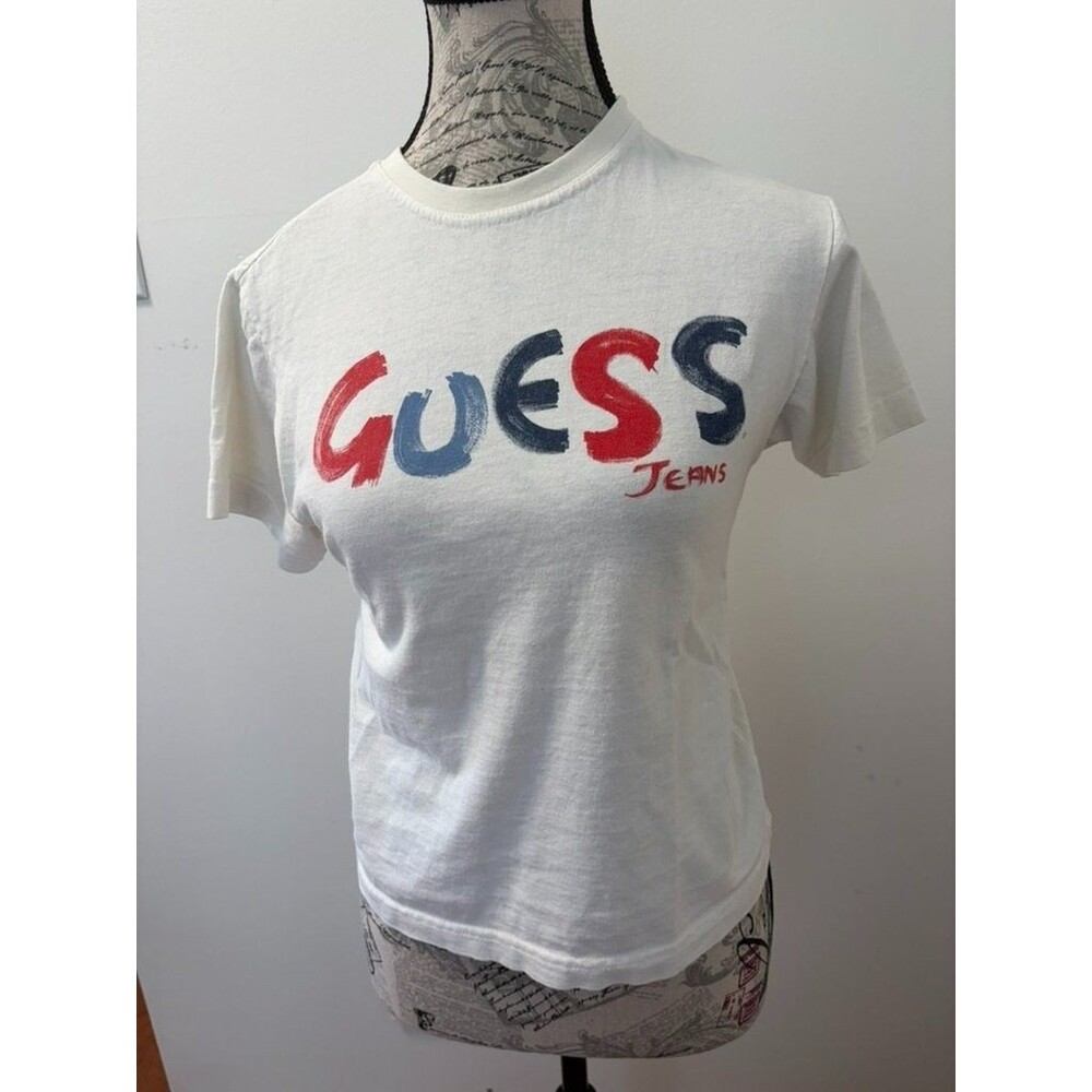 Vintage Guess Jeans USA T-Shirt Women's Small White 90s Cotton K091010Z RN11124